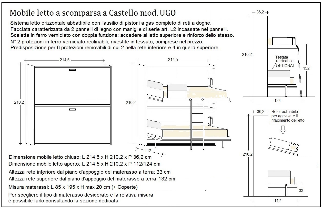 scheda tecnica letto a scomparsa letti castello ugo