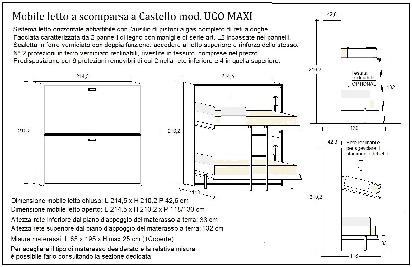 scheda tecnica letto a scomparsa letti castello ugo