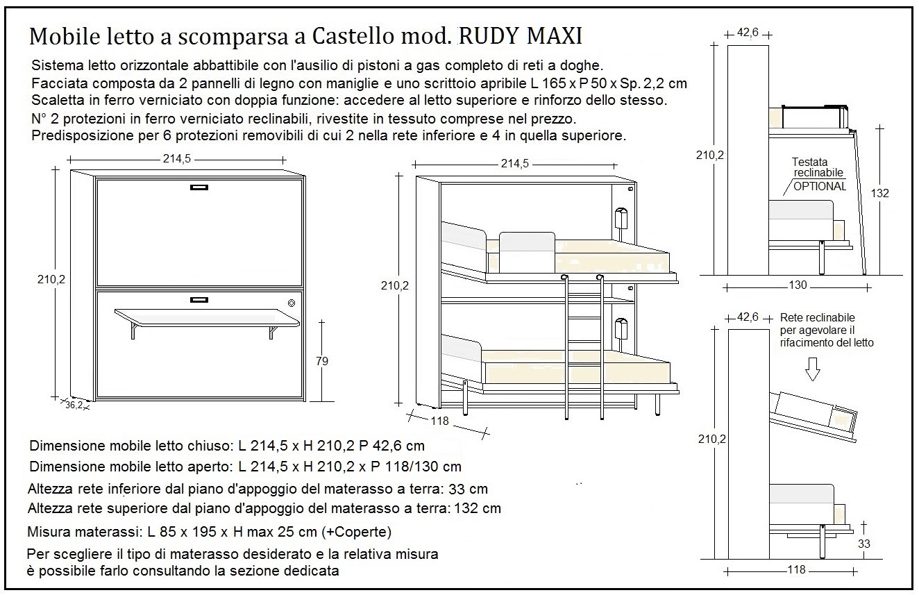 scheda tecnica letto a scomparsa letti castello rudy