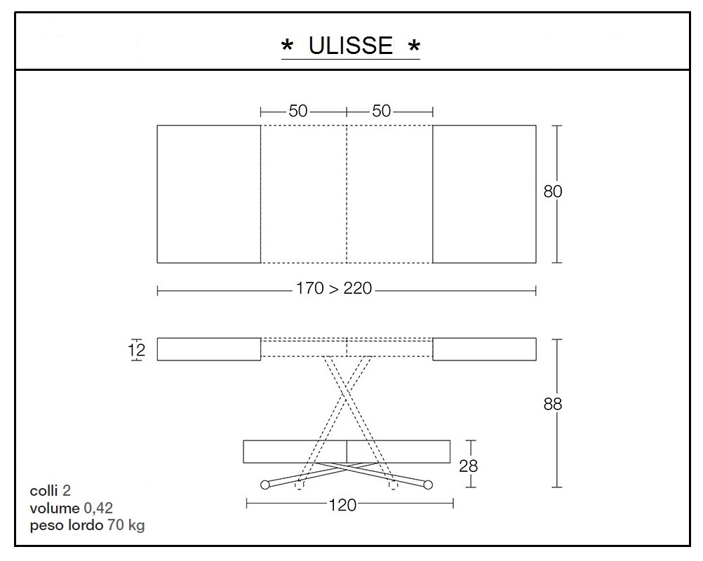 scheda tecnica tavolino trasformabile ulisse