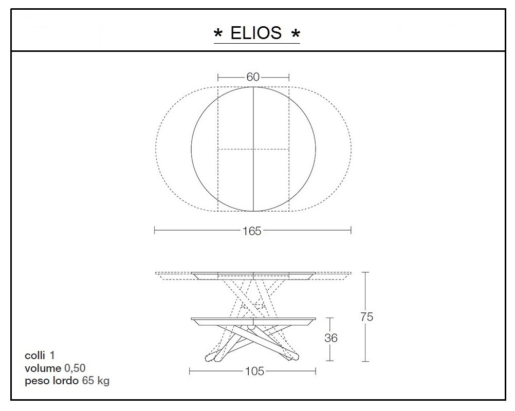 scheda tecnica tavolino trasformabile helios