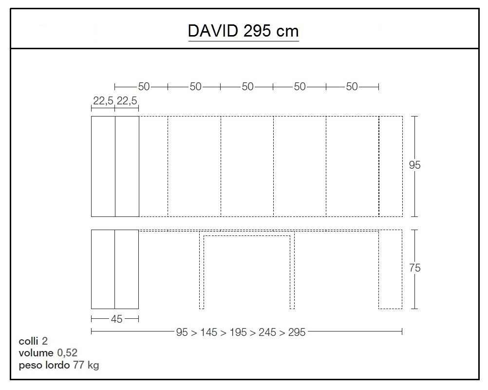 scheda tecnica consolle david295