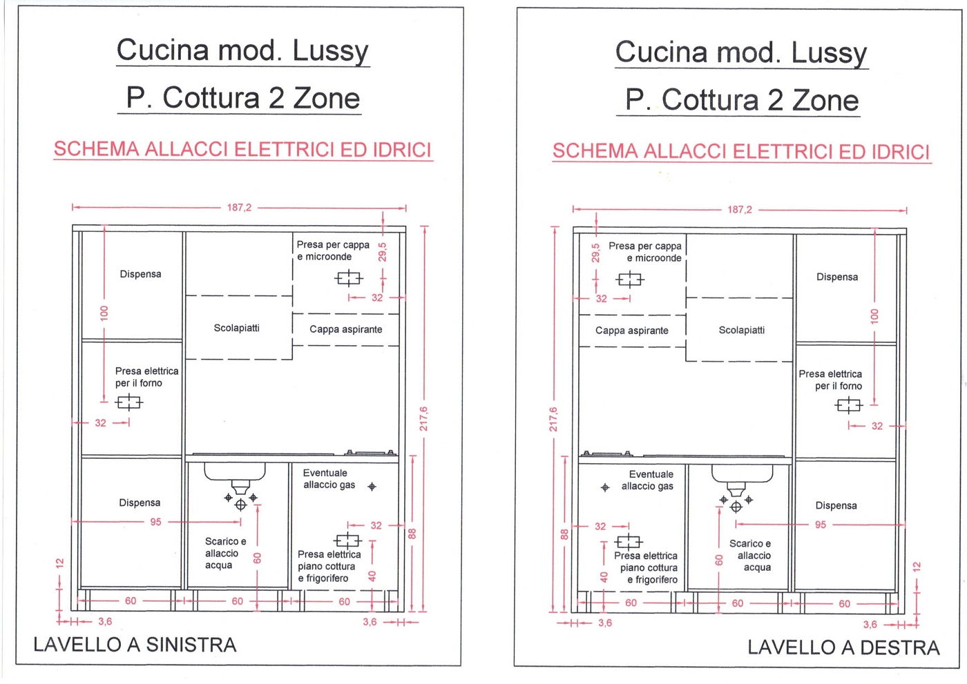 scheda tecnica cucina monoblocco lussy