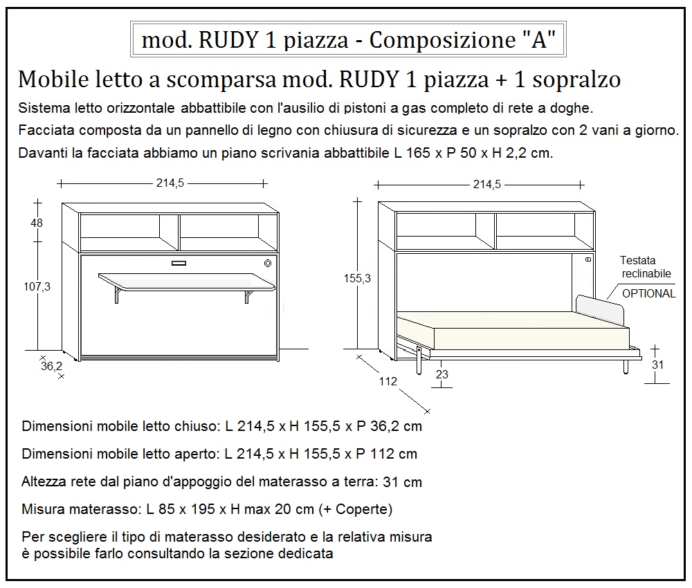 scheda tecnica letto a scomparsa letti una piazza rudy composizione a